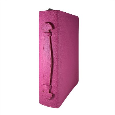 Cross Bible Cover, Textured Leather-look Bible Cover, Fuchsia, Large