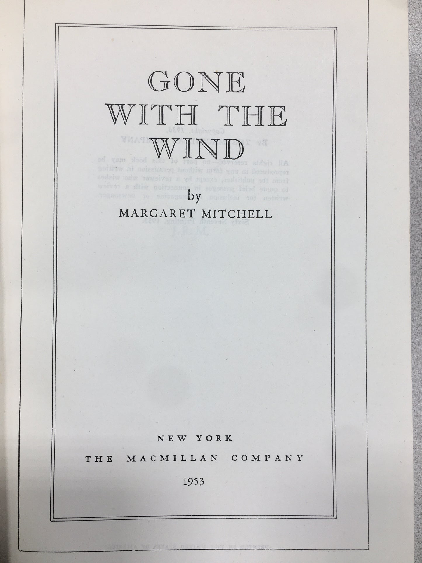 Gone with the Wind by Margaret Mitchell 1953 Hardcover